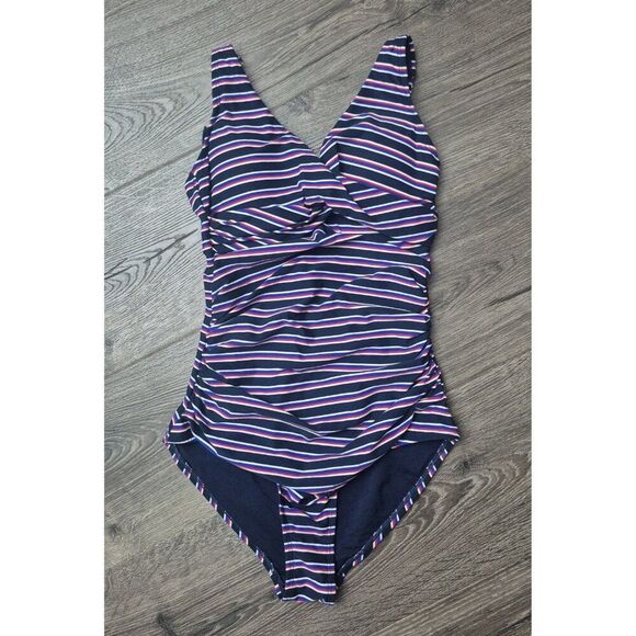Nip Tuck Sailor Twist Slimming One Piece Swimsuit Bathingsuit Women's Size 4 - Picture 1 of 4